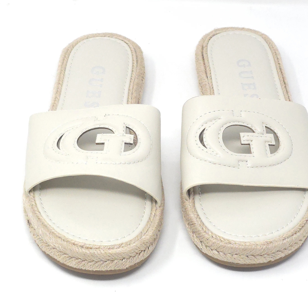 Guess Katica Cream 150 Logo Espadrille Slide Sandals US 7.5M - Picture 3 of 8